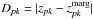 \hbox{$D_{pk} = |z_{pk} - z_{pk}^{\rm marg}|$}