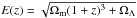 \hbox{$E(z) = \sqrt{\Omega_{\rm m}(1+z)^3+\Omega_{\Lambda}}$}