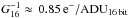 \hbox{$G_{16}^{-1} \approx\,0.85\,\mathrm{e}^-/\mathrm{ADU}_\mathrm{16\,bit}$}