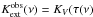 \hbox{$K^{\rm {obs}}_{\rm {ext}}(\nu) = K_{{V}} ( \tau({\nu})$}