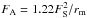 \hbox{$F_{\rm A} =1.22 F_{\rm S}^2/r_{\rm m}$}