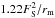 \hbox{$1.22 F_{\rm S}^2/r_{\rm m}$}
