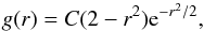 \begin{equation} g(r) = C (2-r^2) {\rm e}^{-r^2/2}, \label{eq1} \end{equation}