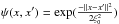 \hbox{$\psi(x,x')=\exp(\frac{-\|x-x'\|^2}{2\xi_0^2})$}