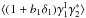 \hbox{$\lag (1+b_1\delta_1) \gamma_1^{\rm I} \gamma_2^*\rag$}