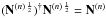 \hbox{$(\mathbf{N}^{(n) \, \frac{1}{2}})^{\dagger} \mathbf{N}^{(n) \, \frac{1}{2}} = \mathbf{N}^{(n)}$}