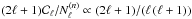 \hbox{$(2 \ell + 1) \mathcal{C}_{\ell} / N^{(n)}_{\ell} \propto (2 \ell + 1) / (\ell \, (\ell + 1))$}