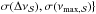 \hbox{$\sigma(\Delta \nu_{\cal S}), \sigma(\nu_{\rm max, \cal S})\}$}