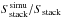 \hbox{$S_{{\rm stack}}^{{\rm simu}}/S_{{\rm stack}}$}