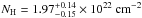 \hbox{$N_{\rm H} = 1.97_{-0.15}^{+0.14} \times 10^{22}~\rm cm^{-2}$}
