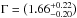 \hbox{$\Gamma=\big(1.66^{+0.22}_{-0.20}\big)$}