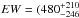 \hbox{$EW = (480^{+210}_{-246}$}