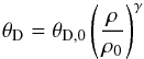 \begin{equation} \tetad = \theta_{\rm D,0} \left( \rho \over \rho_0 \right)^\gamma \end{equation}