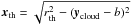 \hbox{$\textit{\textbf{x}}_\mathrm{th} = \sqrt{r^2_\mathrm{th} - (\textit{\textbf{y}}_\mathrm{cloud}-b)^2}$}