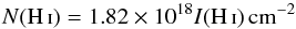 \appendix \setcounter{section}{1} \begin{equation} N({\rm H\,\textsc{i}}) =1.82 \times 10^{18} I({\rm H\,\textsc{i}}) \,{\rm cm^{-2}} \end{equation}