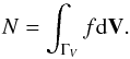 \appendix \setcounter{section}{1} \begin{equation} N=\int_{\Gamma_V} f {\rm d} \vec{V}. \label{densitat} \end{equation}
