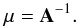 \appendix \setcounter{section}{1} \begin{eqnarray*} \vec{\mu}=\vec{A}^{-1}. \end{eqnarray*}