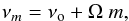 \begin{equation} \nu_m = \nu_{\rm o} + \Omega~ m , \end{equation}