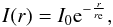 \begin{equation} I(r)=I_0{\rm e}^{-\frac{r}{r_{\rm e}}}, \end{equation}
