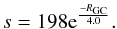 $$ s = 198 {\rm e}^{\frac{-R_{\rm GC}}{4.0}}. $$