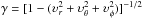 \hbox{$\gamma=[1-(\upsilon_r^2+\upsilon_{\theta}^2+\upsilon_{\phi}^2)]^{-1/2}$}