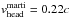 \hbox{$v_{\rm head}^{\rm marti}=0.22c$}