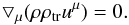 \begin{equation} \bigtriangledown_\mu (\rho \rho_{\mathrm{tr}} u^\mu)=0. \end{equation}