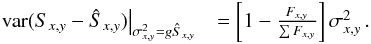 \hbox{$\left(\epsilon_{r_{x}}^{2}=\frac{1}{\sum_{y}F_{x,y}}gr_{x}=\frac{1}{\sum_{y}F_{x,y}}\frac{\sigma_{x,y}^{2}}{F_{x,y}}\right)$}