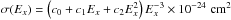 \hbox{$\sigma ({E_x}) = \left( {{c_0} + {c_1}{E_x} + {c_2}E_x^2} \right)E_x^{ - 3} \times {10^{ - 24}}\,\,{\rm{c}}{{\rm{m}}^2}$}