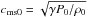 \hbox{${c_{\rm ms0}} = \sqrt {\gamma {P_0}/{\rho _0}} $}