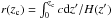 \hbox{$r(z_{\rm c})=\int_0^{z_{\rm c}} c{\rm d}z'/H(z')$}
