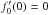 \hbox{$f_0^\prime (0) = 0$}