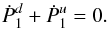 \appendix \setcounter{section}{1} \begin{equation} {\dot P}_1^d + {\dot P}_1^u = 0 . \end{equation}