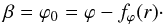 \begin{equation} \label{eq_beta_spiral} \beta = \varphi_0 = \varphi - f_\varphi (r) \cdot \end{equation}