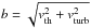 \hbox{$b = \sqrt{v_{\rm th}^2 + v_{\rm turb}^2}$}