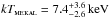 \hbox{$kT_\textsc{mekal}=7.4^{+3.6}_{-2.6}\,\mathrm{keV}$}