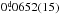 \hbox{$0\fd0652(15)$}