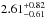 \hbox{$2.61^{+0.82}_{-0.61}$}