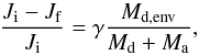 \appendix \setcounter{section}{3} \begin{equation} \frac{J_{\rm i}-J_{\rm f}}{J_{\rm i}} = \gamma \frac{M_{\rm d,env}}{M_{\rm d}+ M_{\rm a}}, \label{eq:ce_gamma} \end{equation}