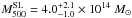 \hbox{$M_{500}^{\rm SL}=4.0_{-1.0}^{+2.1}\times10^{14}~M_\odot$}