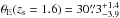 \hbox{$\theta_{\rm E}(z_{\rm s}=1.6)=30\farcs3_{-3.9}^{+1.4}$}