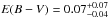 \hbox{$E(B-V)=0.07^{+0.07}_{-0.04}$}
