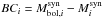 \hbox{$BC_{i}=M_{\mathrm{bol},i}^{\mathrm{syn}}-M_{i}^{\mathrm{syn}}$}