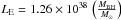 \hbox{$L_{\rm E}=1.26\times 10^{38}\,\left(\frac{M_{\rm BH}}{M_{\odot}} \right)$}