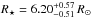 \hbox{$R_{\star}=6.20^{+0.57}_{-0.51}\,R_\odot$}