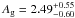 \hbox{$A_{\rm g}=2.49^{+0.55}_{-0.60}$}