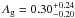 \hbox{$A_{\rm g}=0.30^{+0.24}_{-0.20}$}