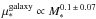 \hbox{$\mu_*^{\rm galaxy} \propto M_*^{0.1\,\pm\,0.07}$}
