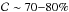 \hbox{$\mathcal{C}\sim70{-}80\%$}