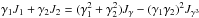 \hbox{$\Ga\Ja+\Gb\Jb=(\Ga^{2}+\Gb^{2})\JG-(\Ga\Gb)^{2}\JGb$}